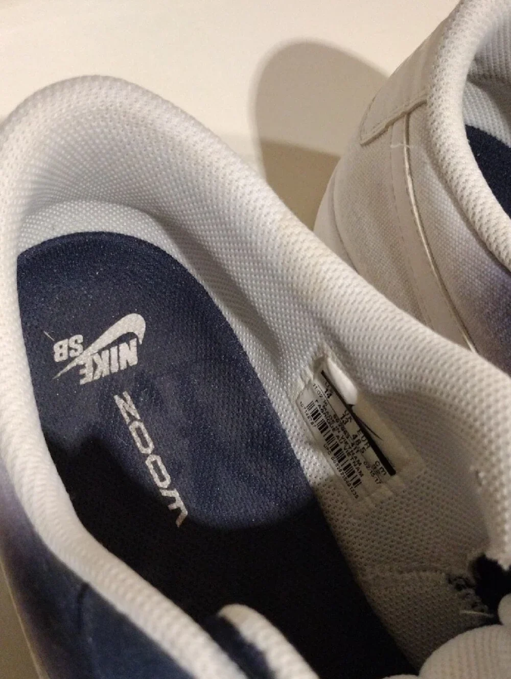 Men's Nike SB Zoom Navy and White Low-Top Canvas Sneakers